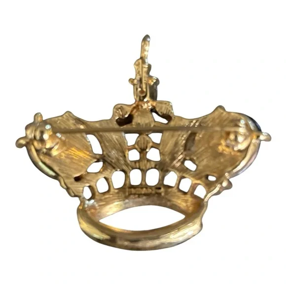 Vintage Alfred Philipe Crown Trifari Cabochon Necklace Pendant Brooch. - Picture 4 of 6